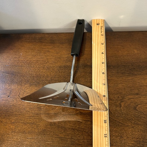 Foley Vintage Stainless Steel Spatula Lifter Curved Slotted Flipper 5.25" Wide. - Picture 4 of 5